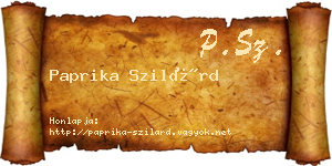Paprika Szilárd névjegykártya