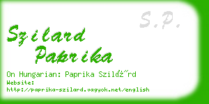 szilard paprika business card